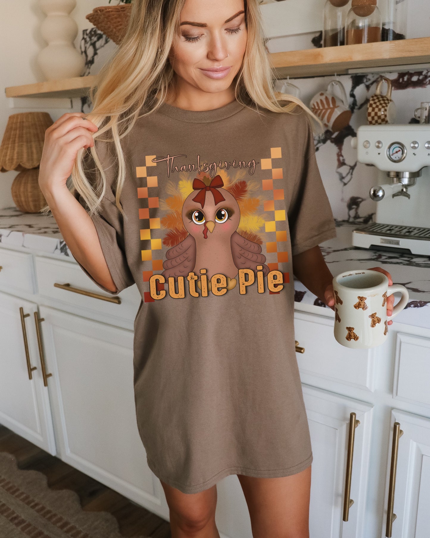 Thanksgiving Cutie Pie Oversized Graphic Tee