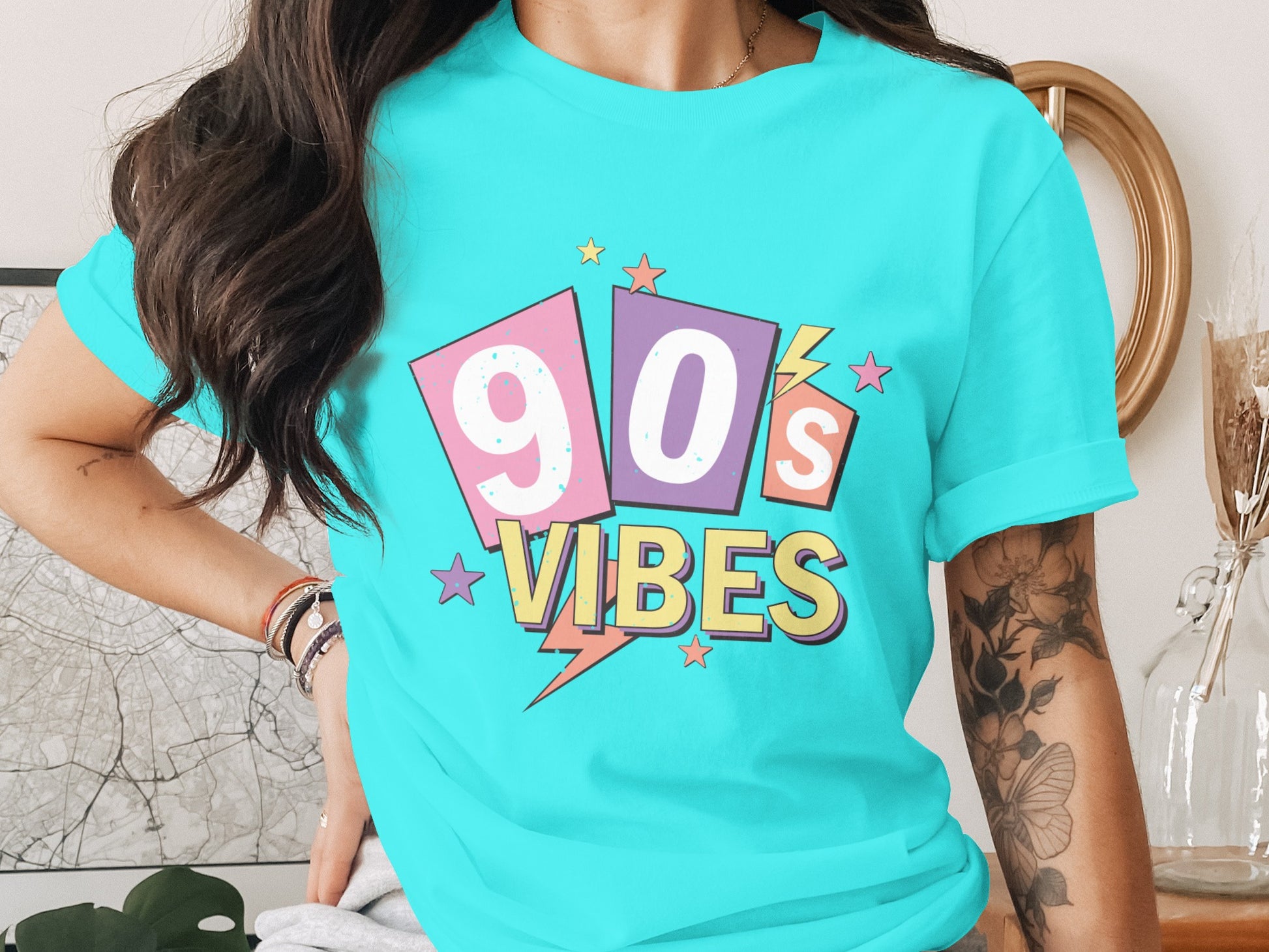 90s Vibes Retro Graphic Tee with Colorful Design