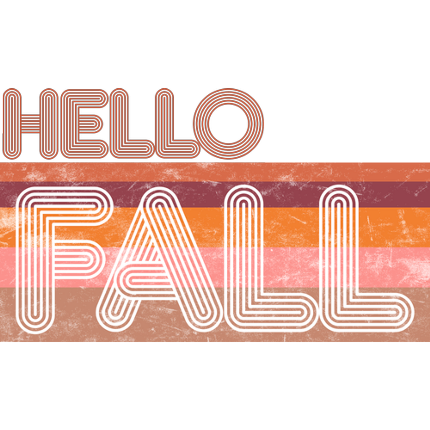 Hello Fall Autumn Season Greeting Artwork