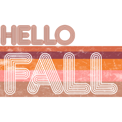 Hello Fall Autumn Season Greeting Artwork