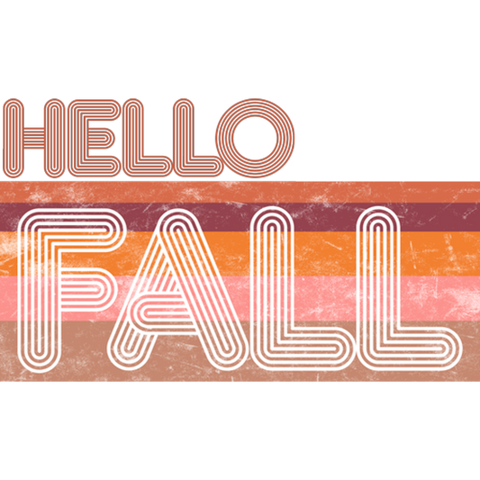 Hello Fall Autumn Season Greeting Artwork