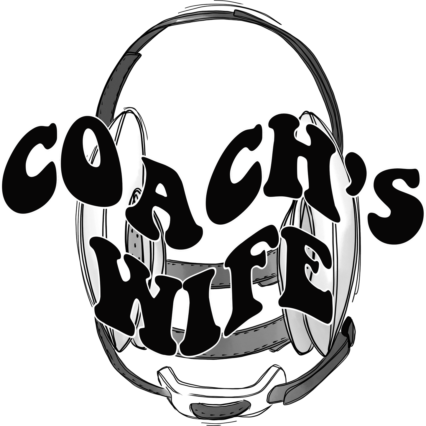 Coach's Wife Retro Headset Graphic Poster