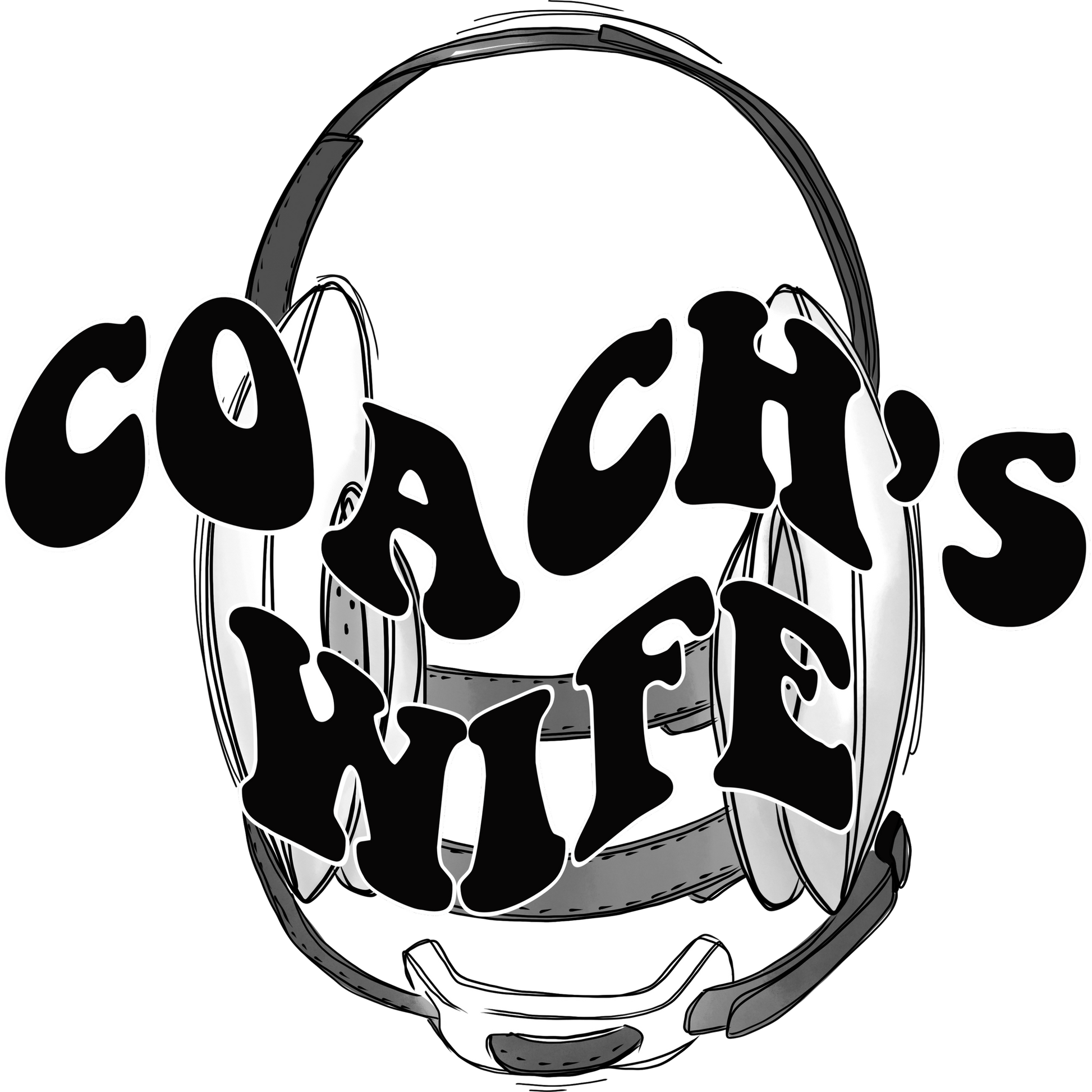 Coach's Wife Retro Headset Graphic Poster