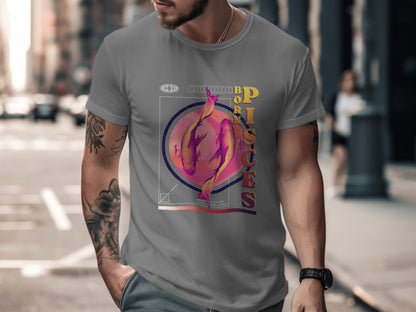 Stylish Graphic T-Shirt with Bold Pisces Horoscope Design