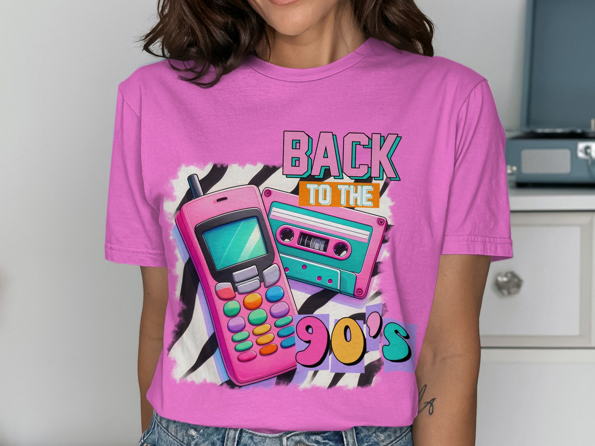 Back to the 90's Retro Style Pink T-Shirt