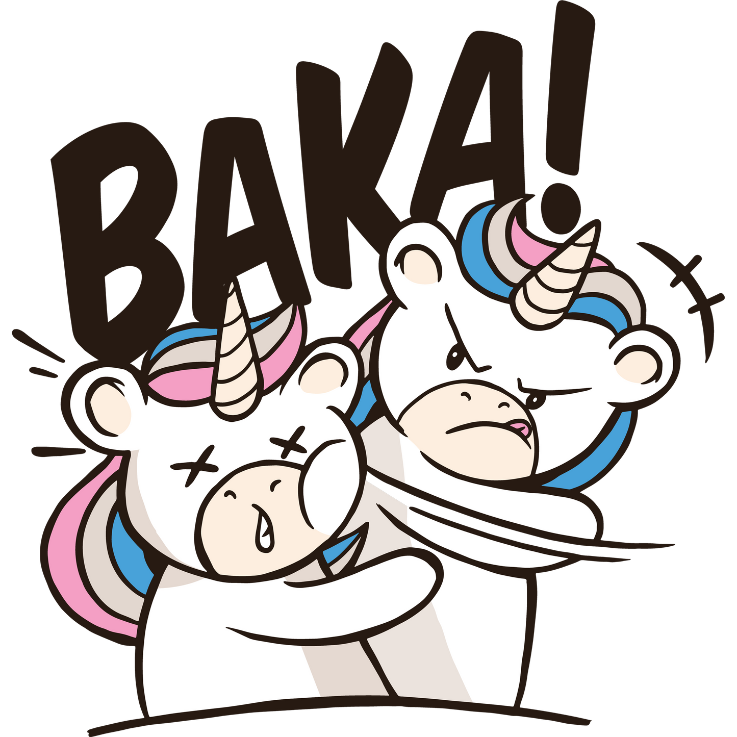 Cute Unicorns Baka Graphic Tee for Anime Lovers