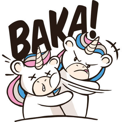Cute Unicorns Baka Graphic Tee for Anime Lovers