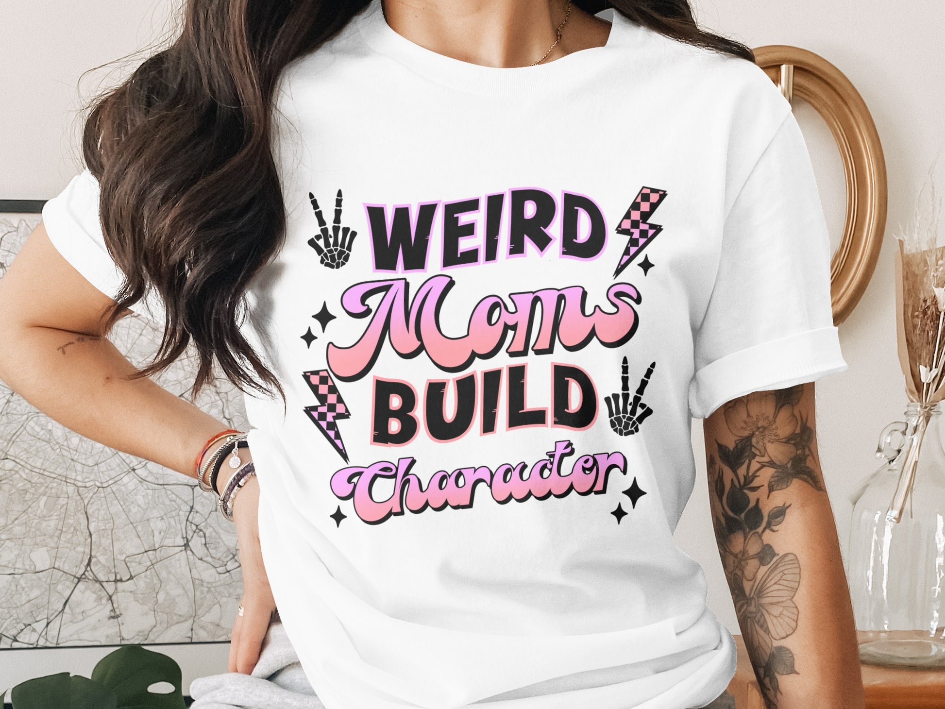 Weird Moms Build Character Graphic Tee