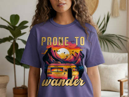 Prone to Wander Scenic Mountains Graphic T-Shirt