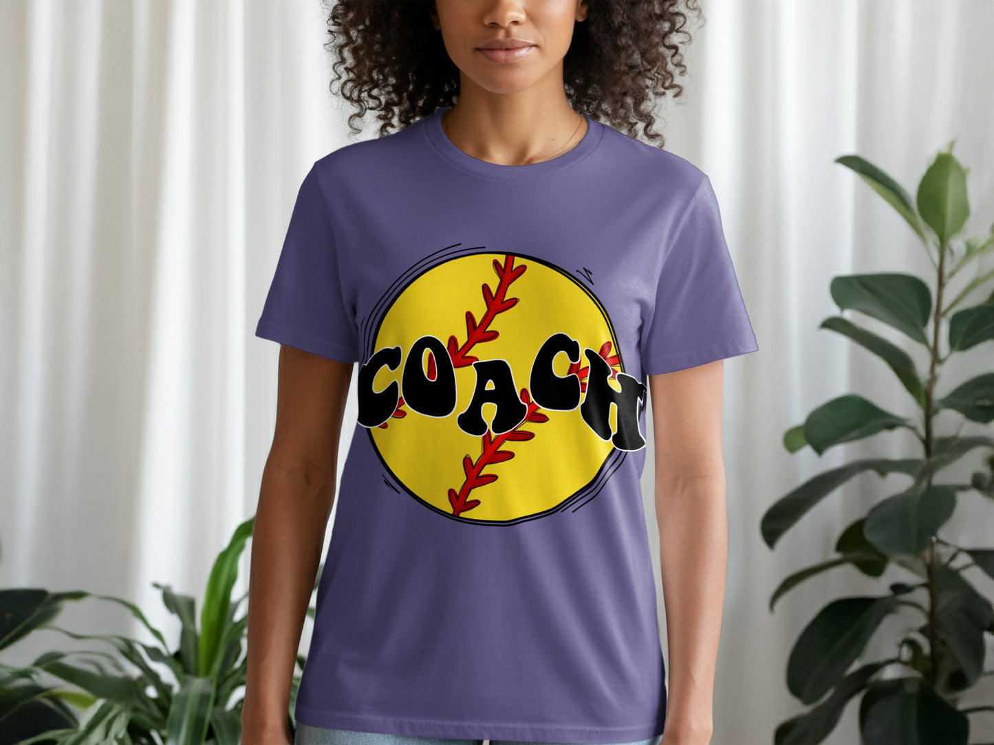 Purple Coach Baseball Graphic Tee
