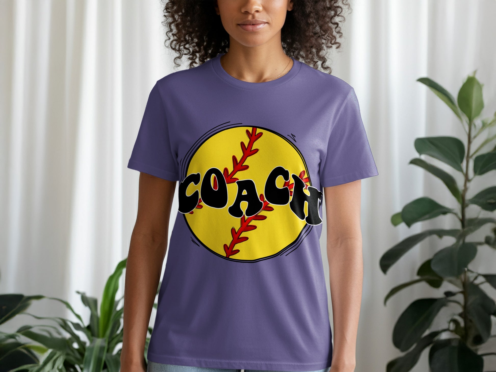 Purple Coach Baseball Graphic Tee