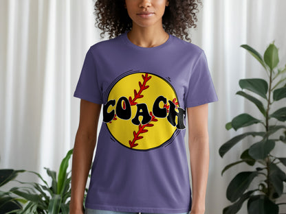 Purple Coach Baseball Graphic Tee