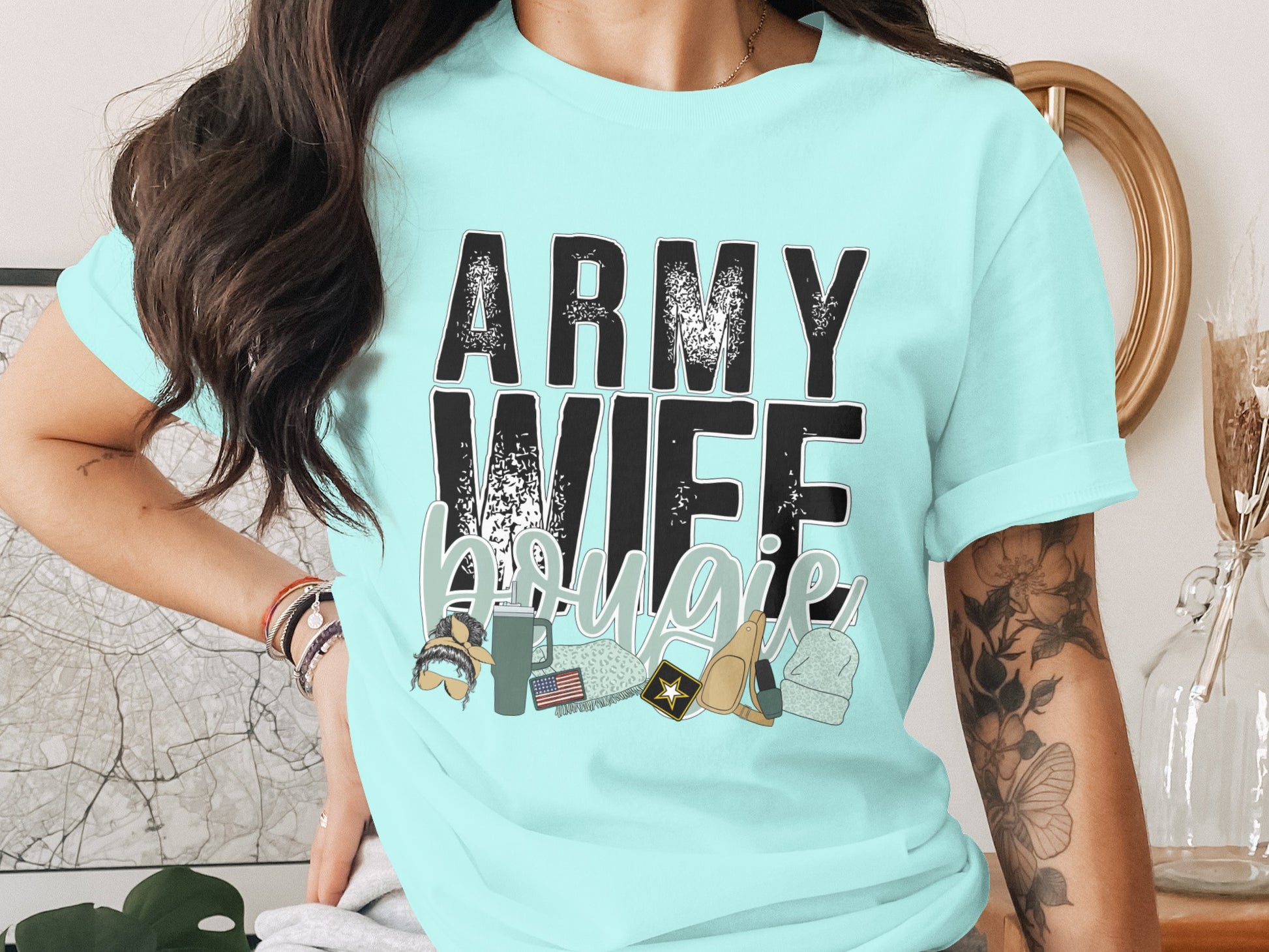 Army Wife Bougie Graphic Printed Tee