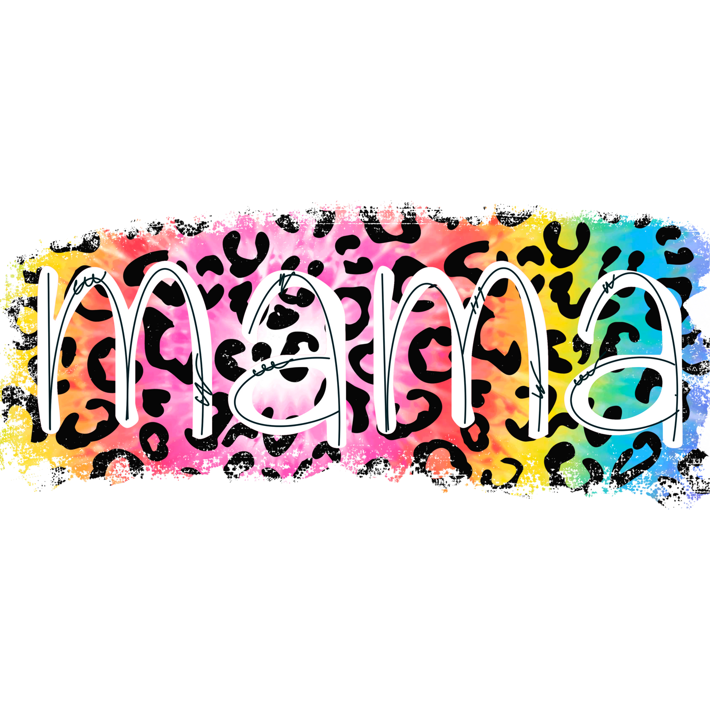 Rainbow Leopard Print Mama Graphic Design Apparel