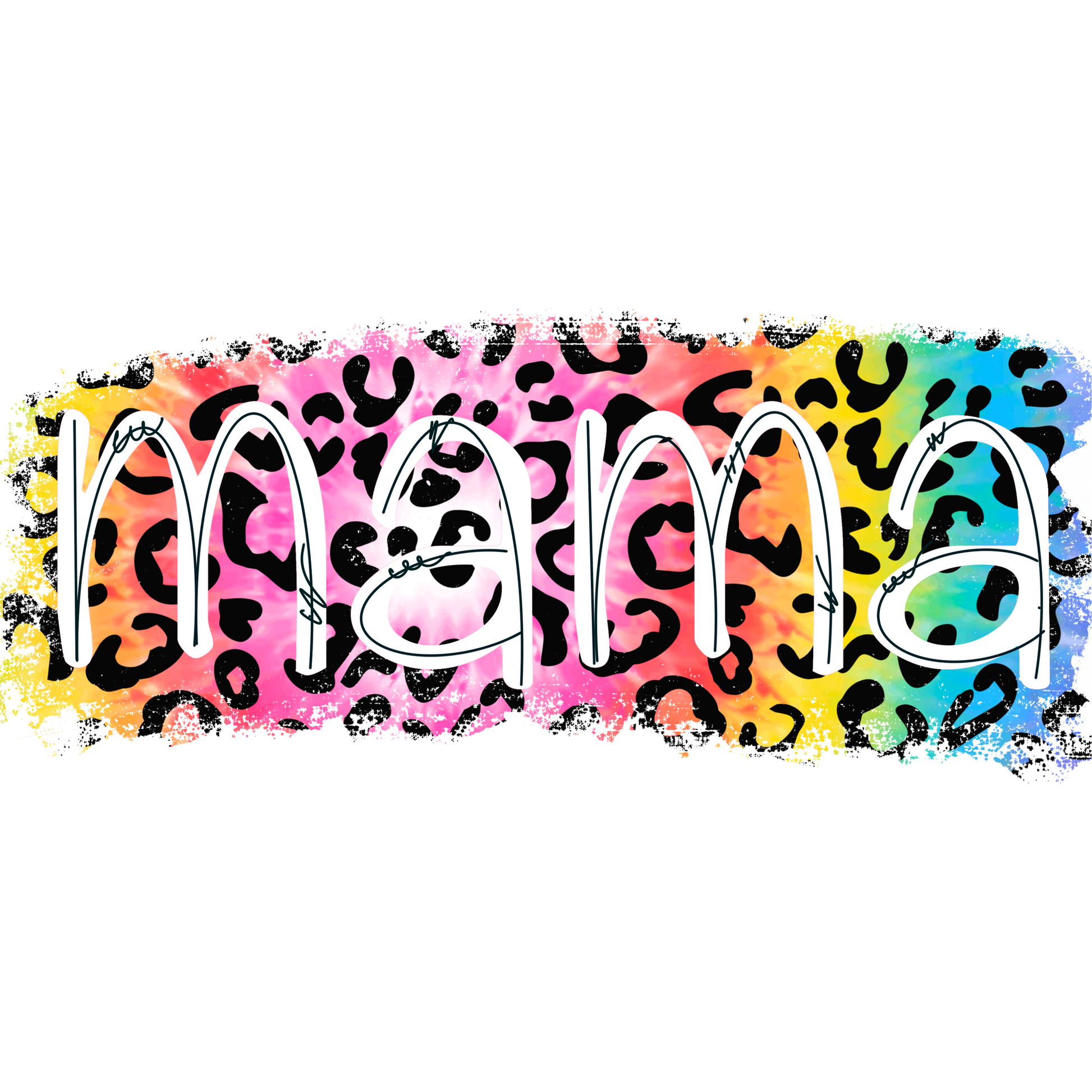 Rainbow Leopard Print Mama Graphic Design Apparel