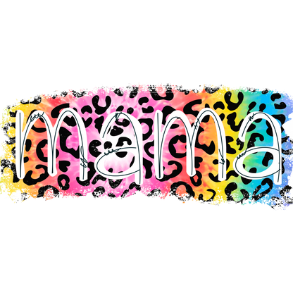 Rainbow Leopard Print Mama Graphic Design Apparel