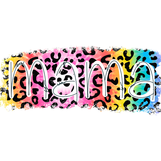 Rainbow Leopard Print Mama Graphic Design Apparel
