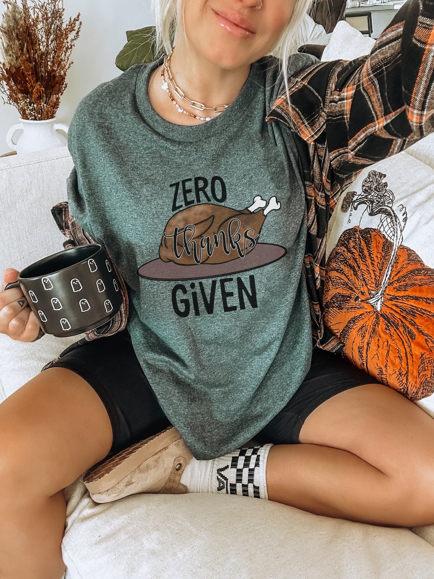 Comfy Zero Thanks Given Graphic Tee Shirt