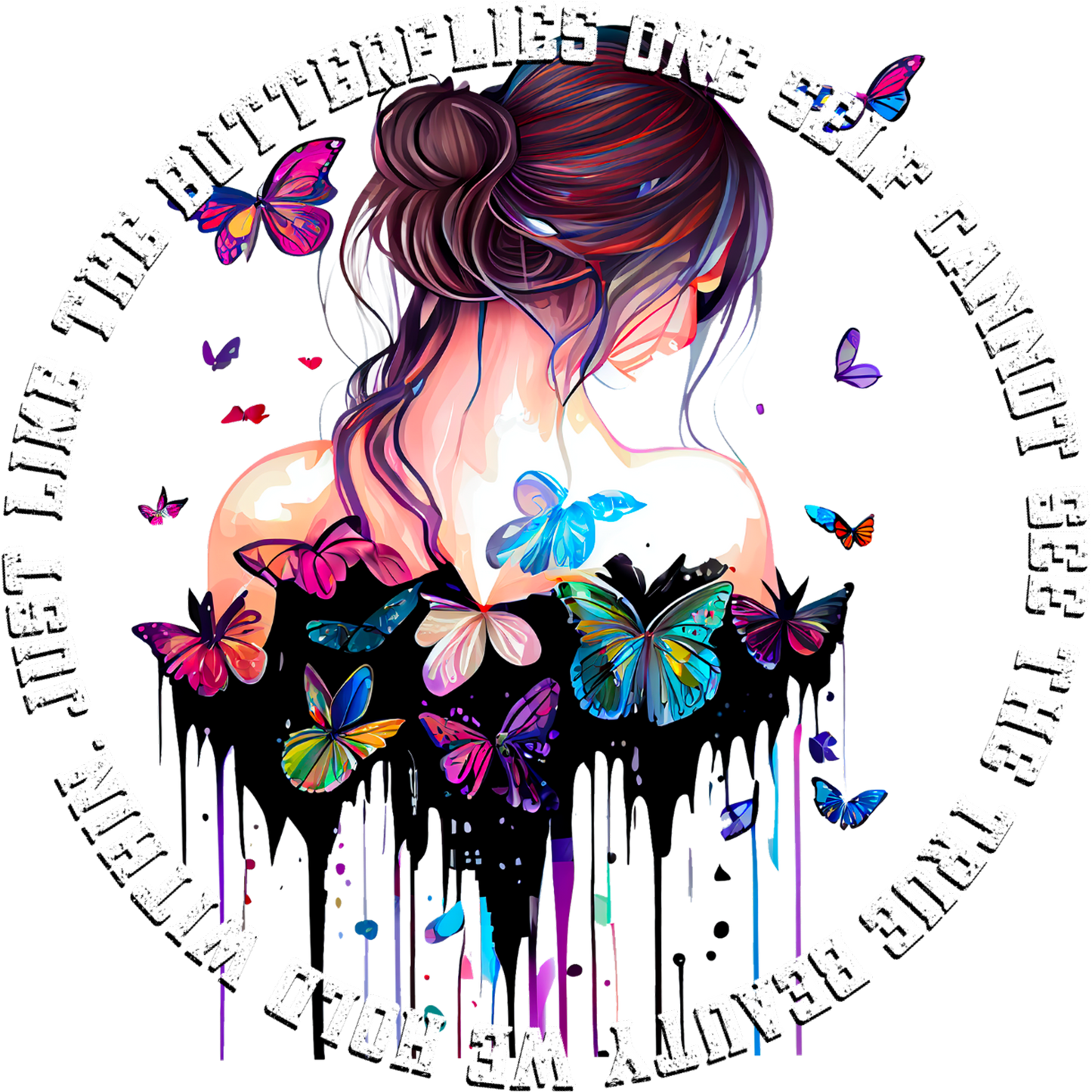 Vibrant Butterfly Dripping Design Artwork