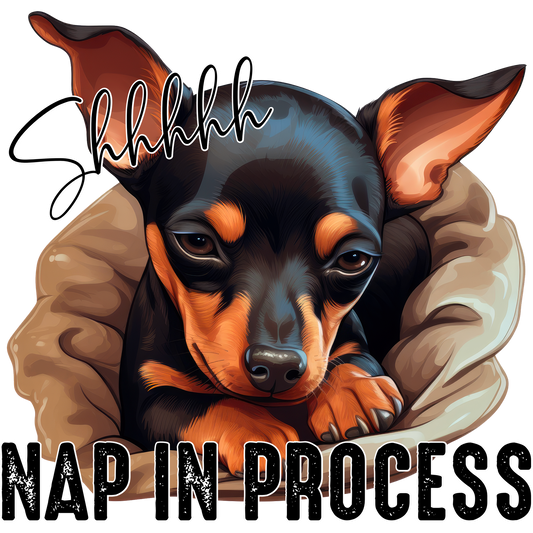 Shhhhhh Nap in Process Adorable Dog Illustration Art