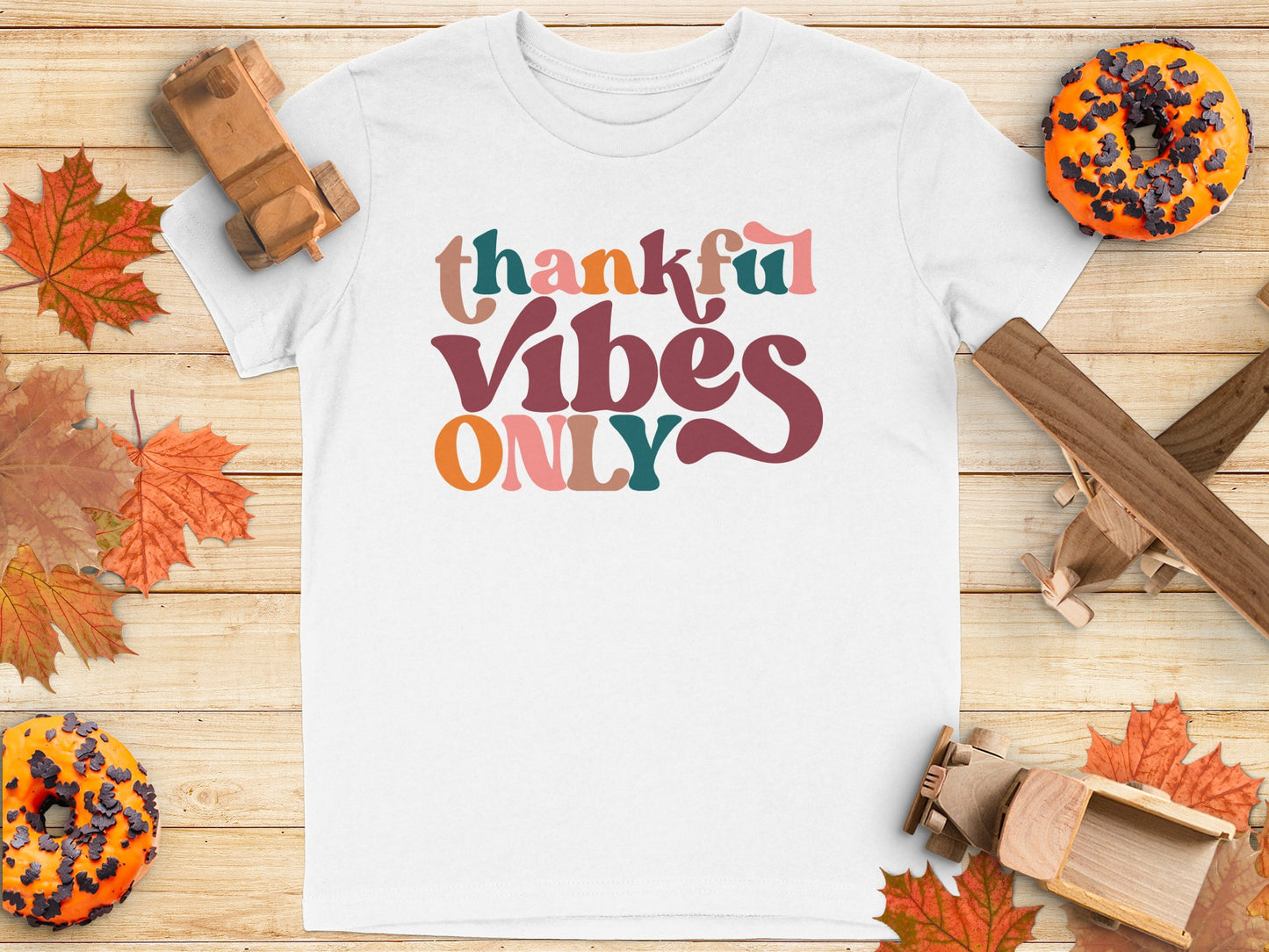 Thankful Vibes Only Graphic Tee for Fall Enthusiasts