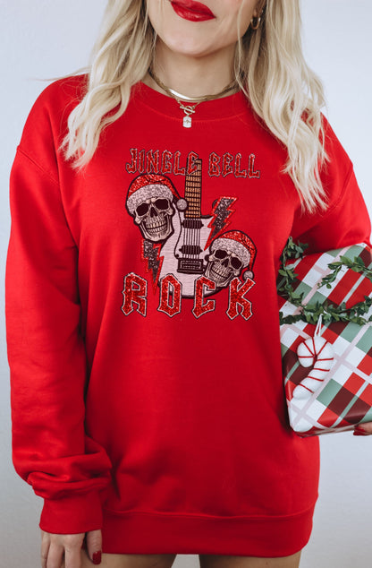 Jingle Bell Rock Red Skull Sweatshirt Christmas Product