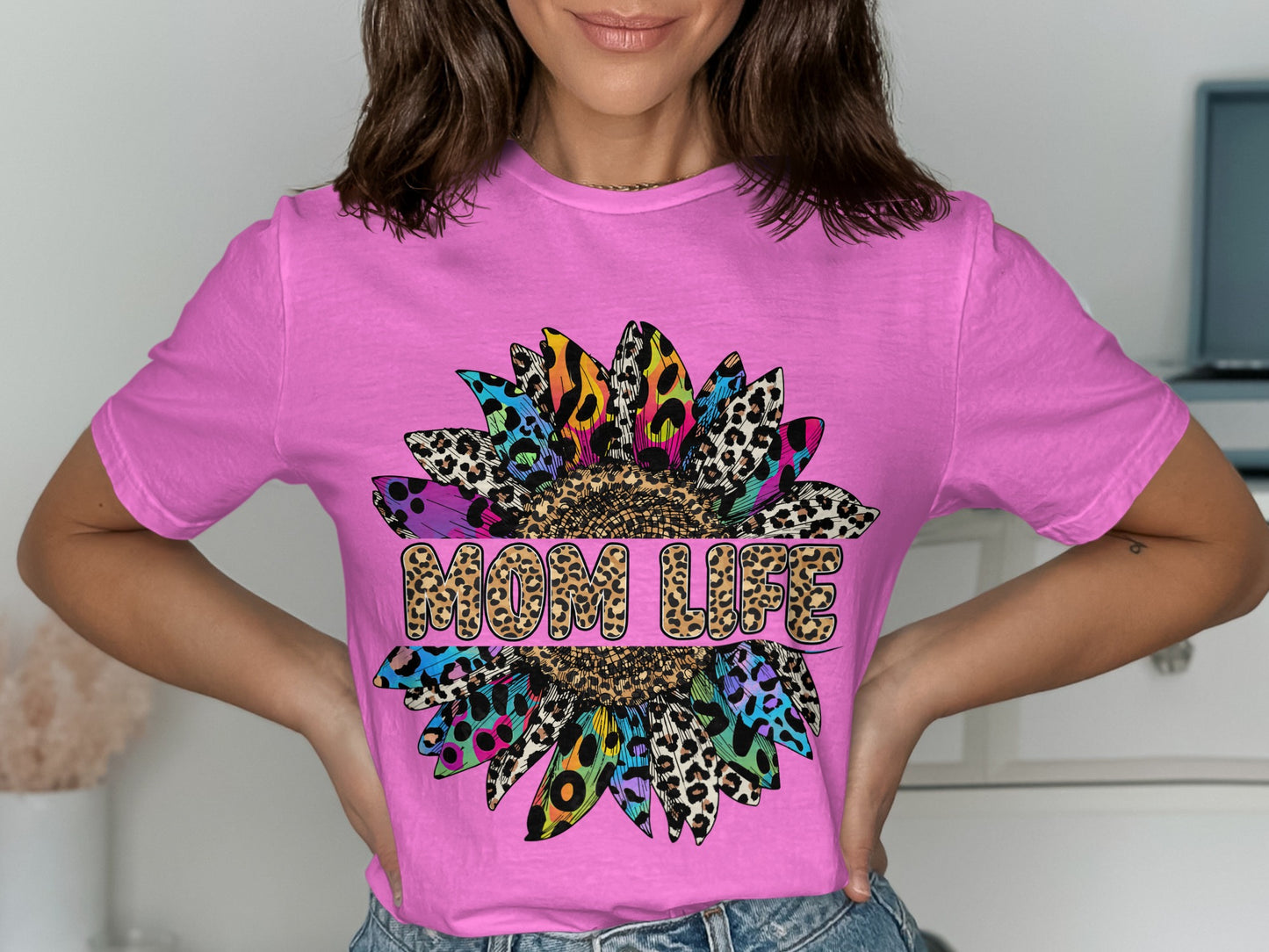 Colorful Graphic Mom Life T-Shirt for Casual Outfits