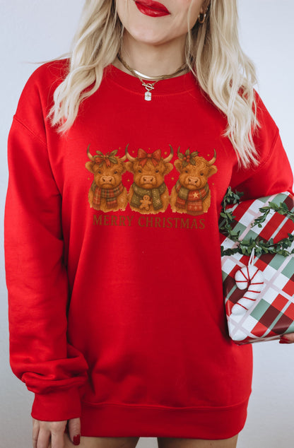 Festive Reindeer Merry Christmas Sweatshirt For Holidays