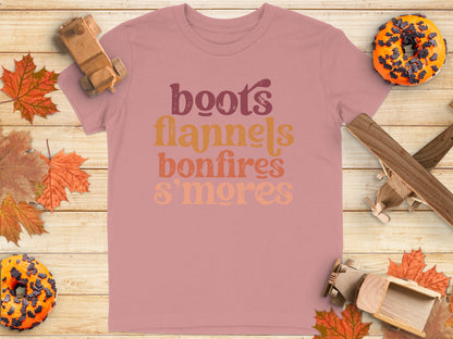 Boots Flannels Bonfires S'mores Graphic Shirt