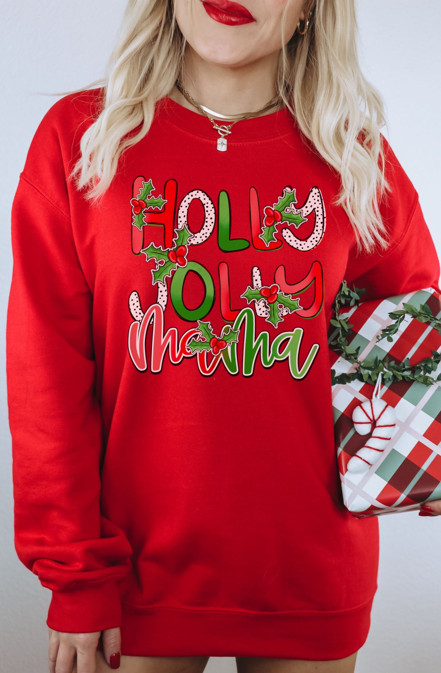 Holly Jolly Mama Festive Red Sweatshirt product