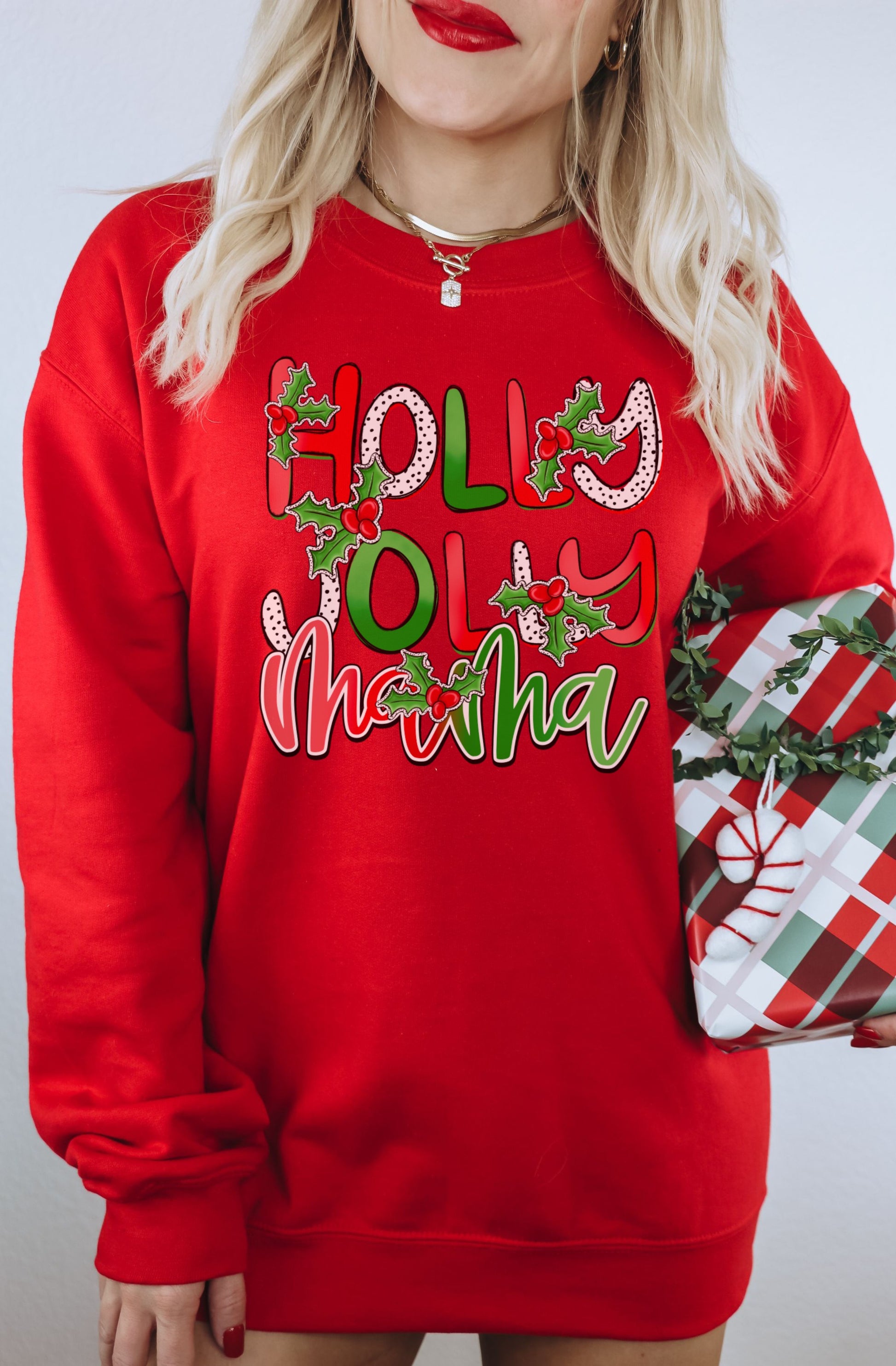 Holly Jolly Mama Festive Red Sweatshirt product