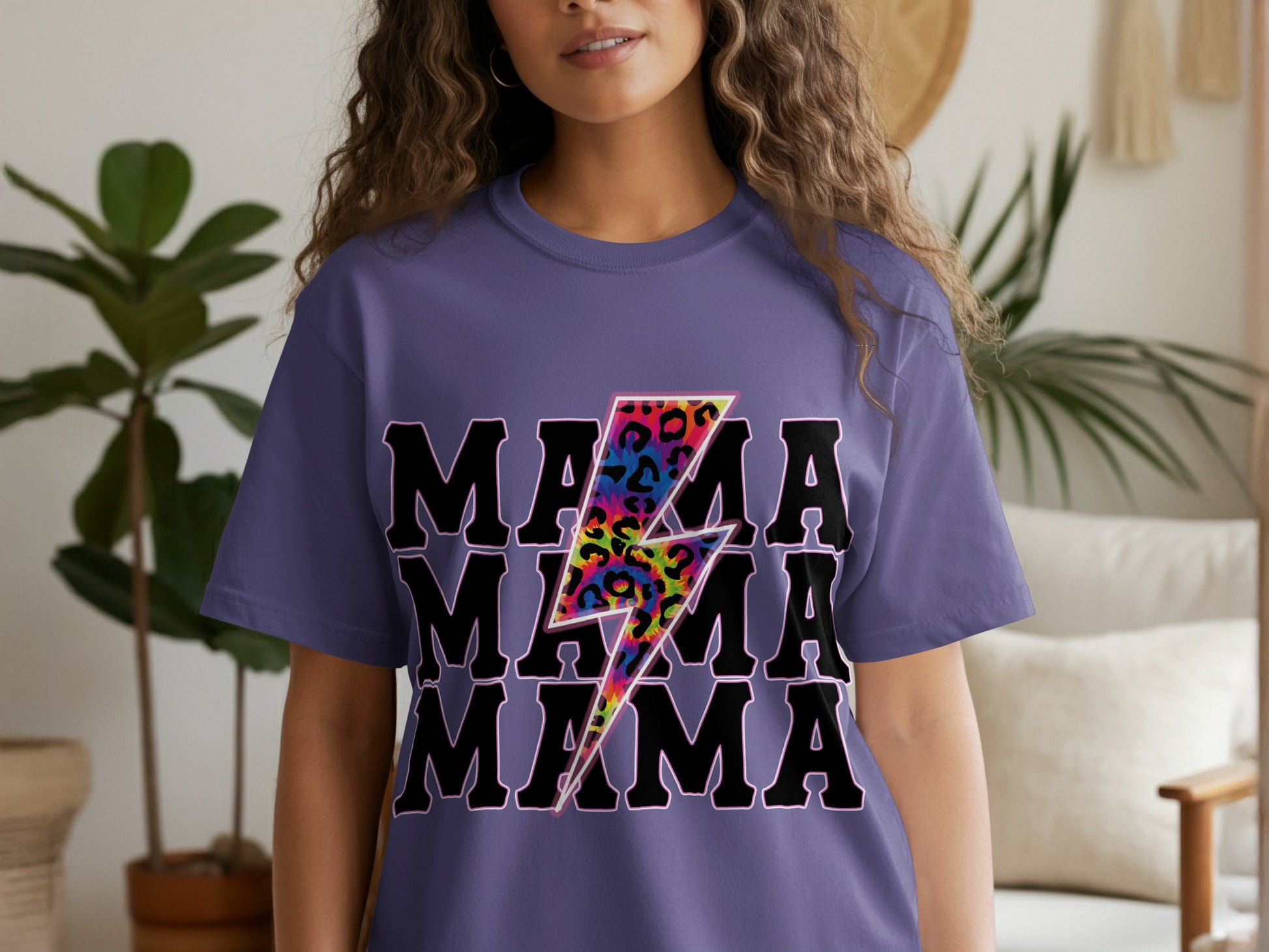 Trendy Lightning Bolt Mama Graphic Tee