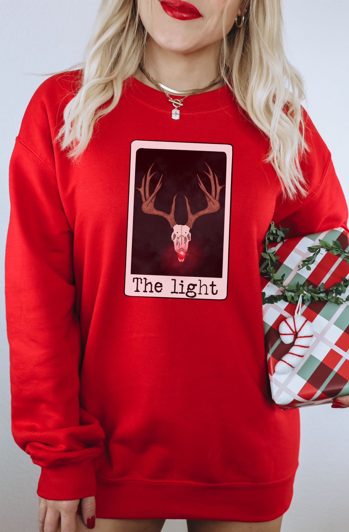 The Light Graphic Antler Red Pullover Sweatshirt