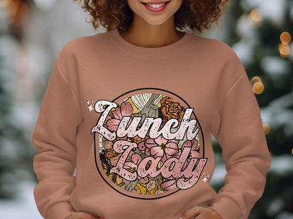 Trendy Lunch Lady Floral Graphic Long Sleeve Shirt