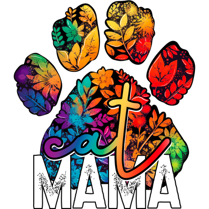Cat Mama Paw Print Design Graphic