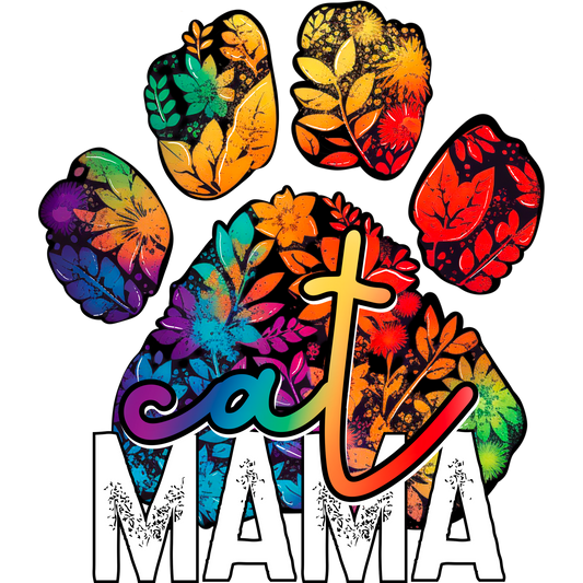 Cat Mama Paw Print Design Graphic