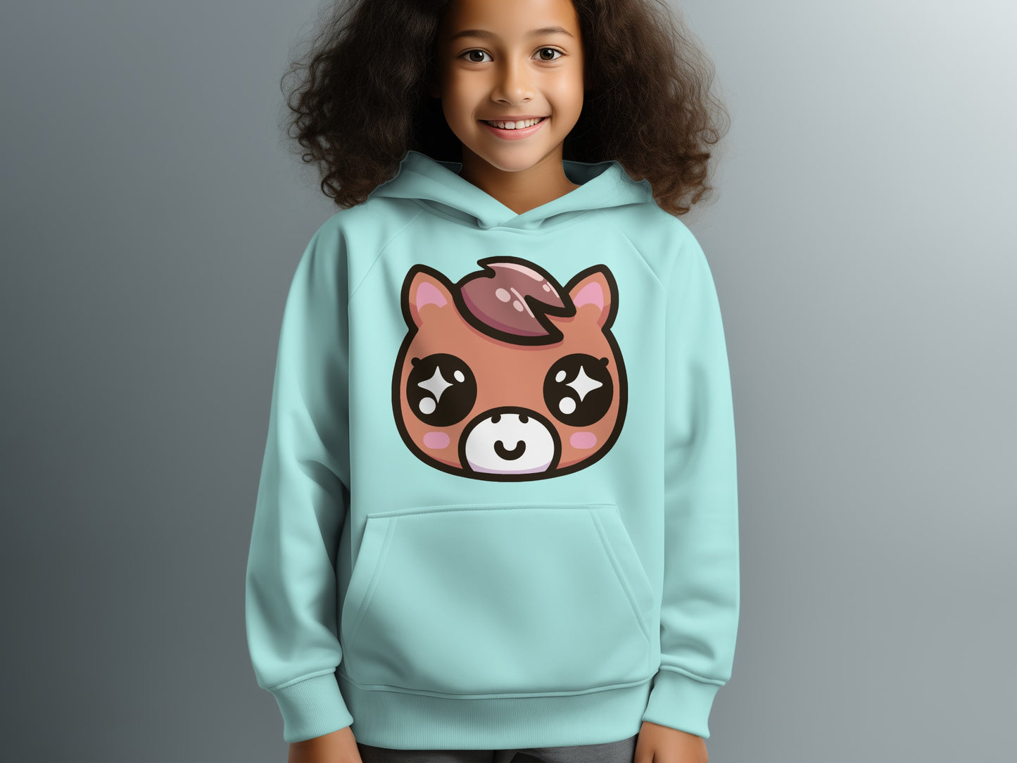 Adorable Pony Face Graphic Design Youth Hoodie