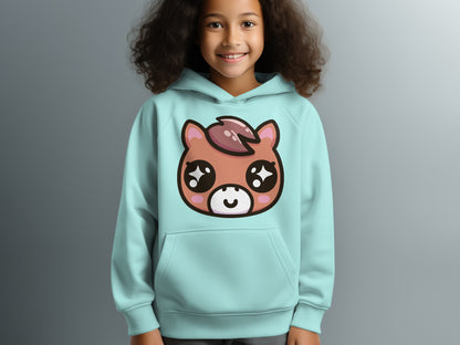 Adorable Pony Face Graphic Design Youth Hoodie