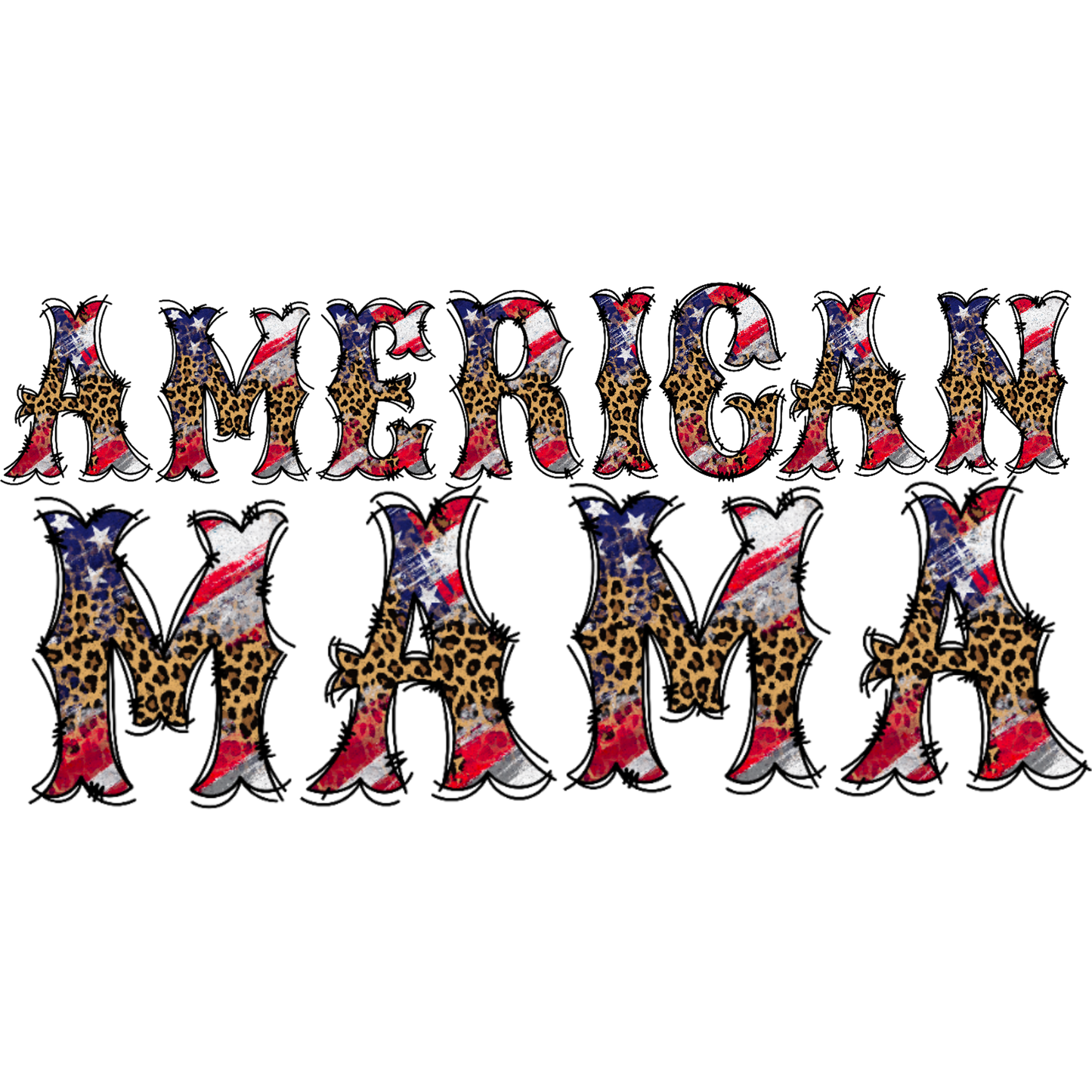 American Mama Patriotic Leopard Print Graphic Shirt