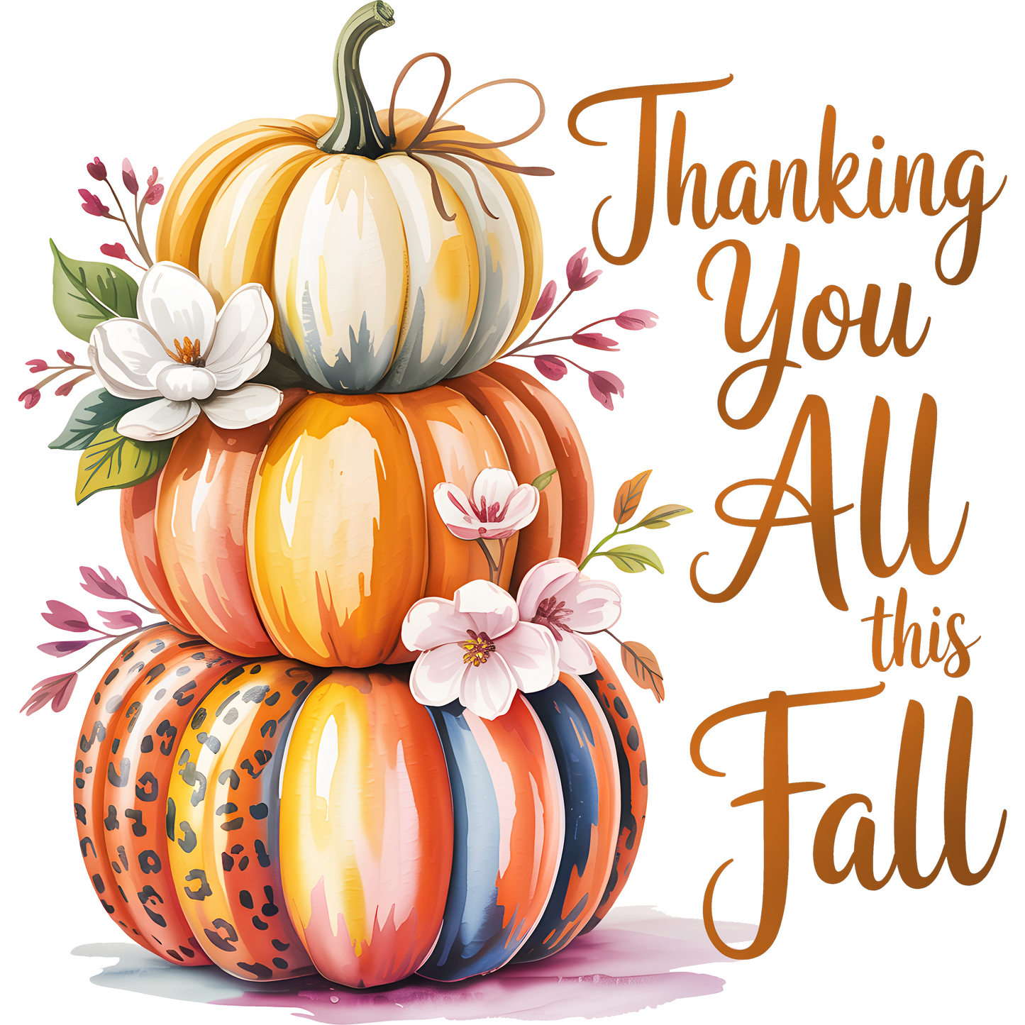 Thanking You All This Fall Pumpkins Decorative Art