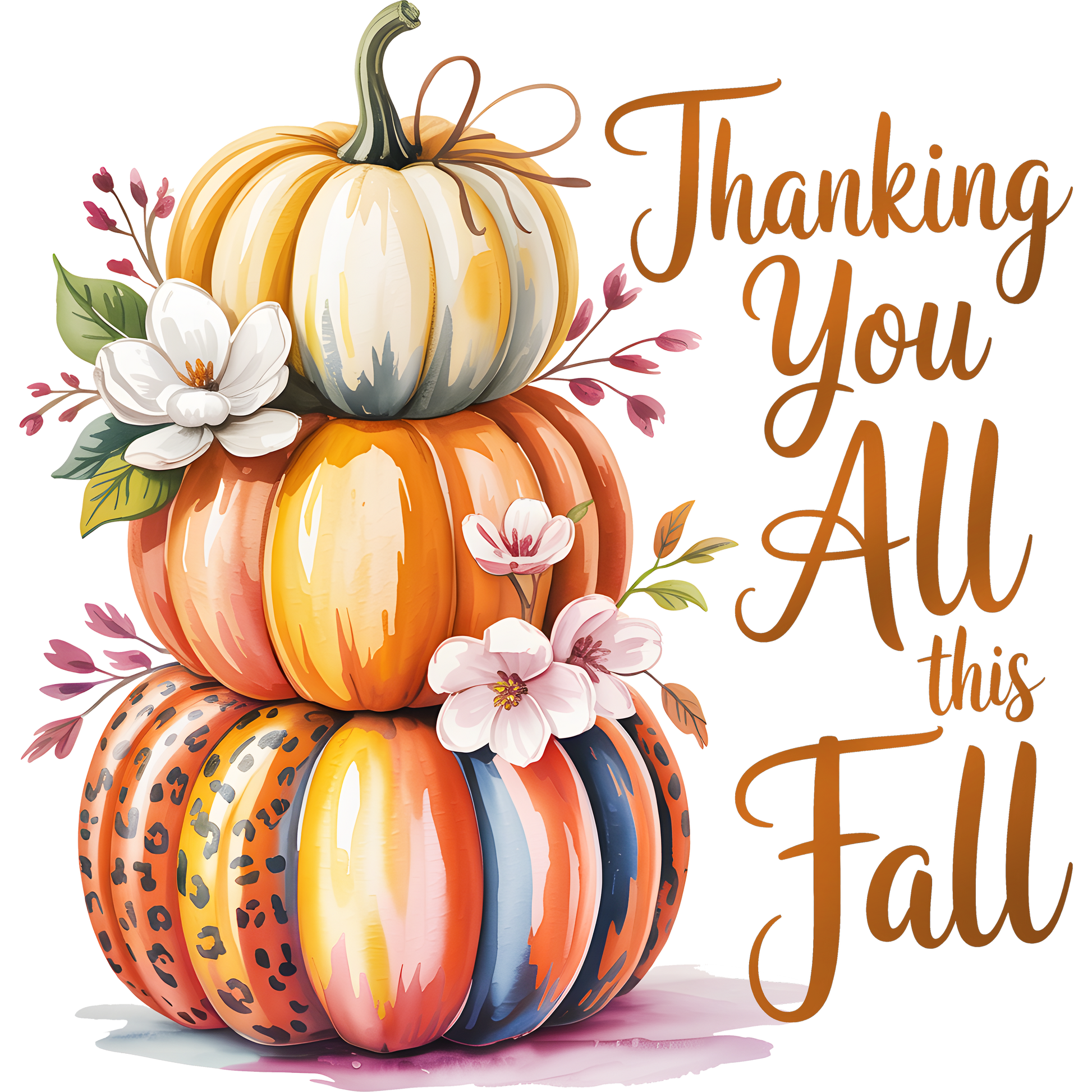 Thanking You All This Fall Pumpkins Decorative Art