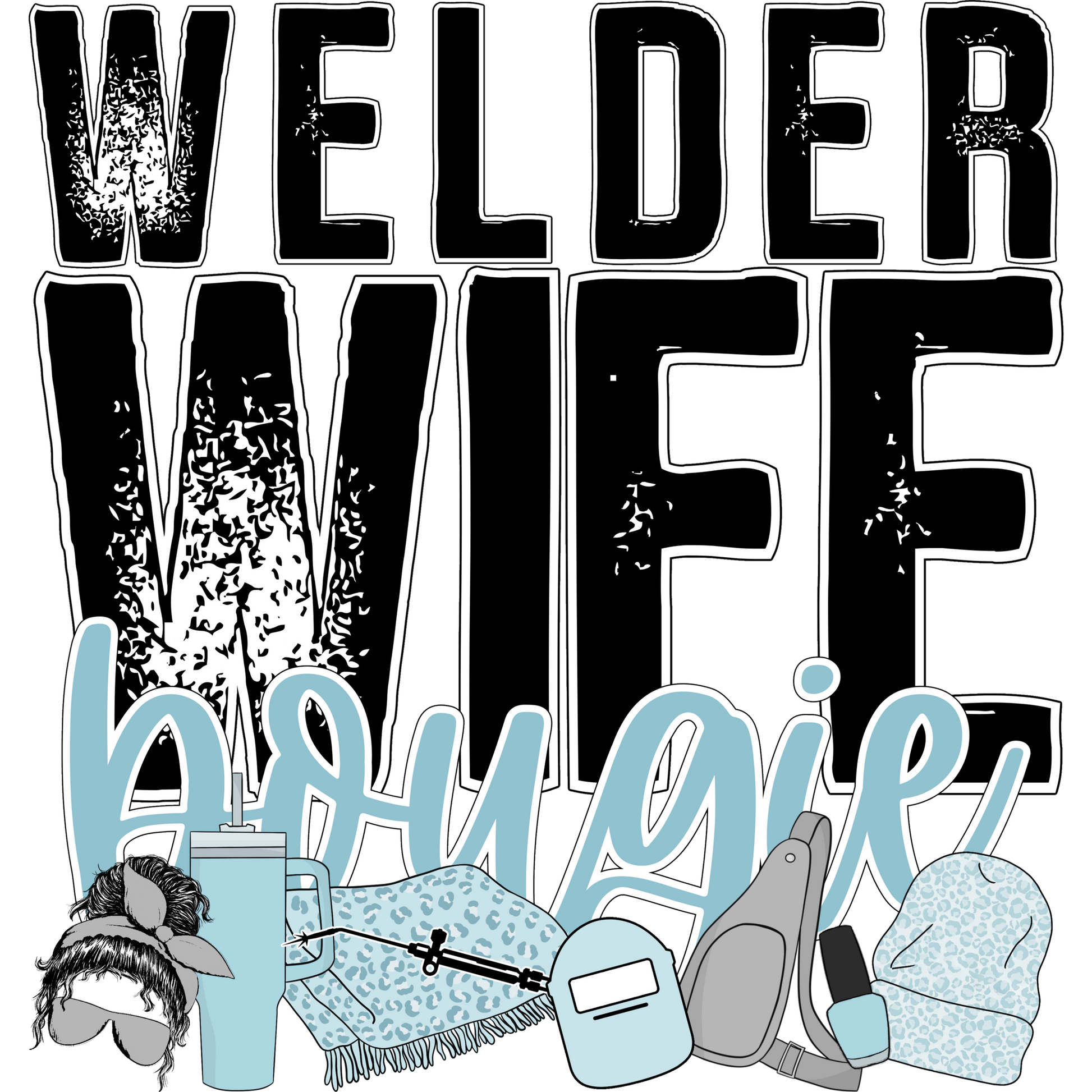 Welder Wife Bougie Illustrated Design Sticker