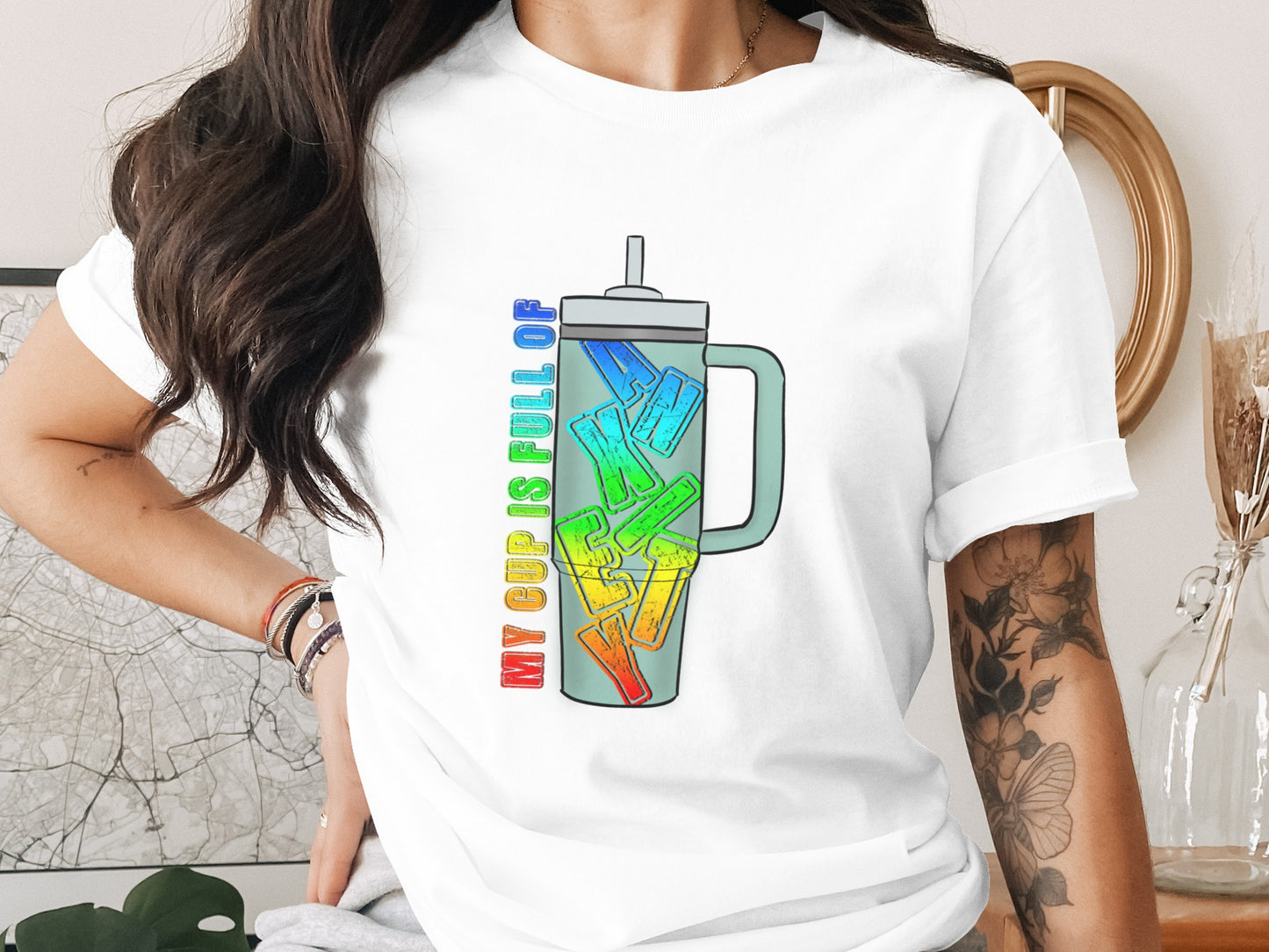 My Cup Is Full Of Ice Design Graphic T-Shirt