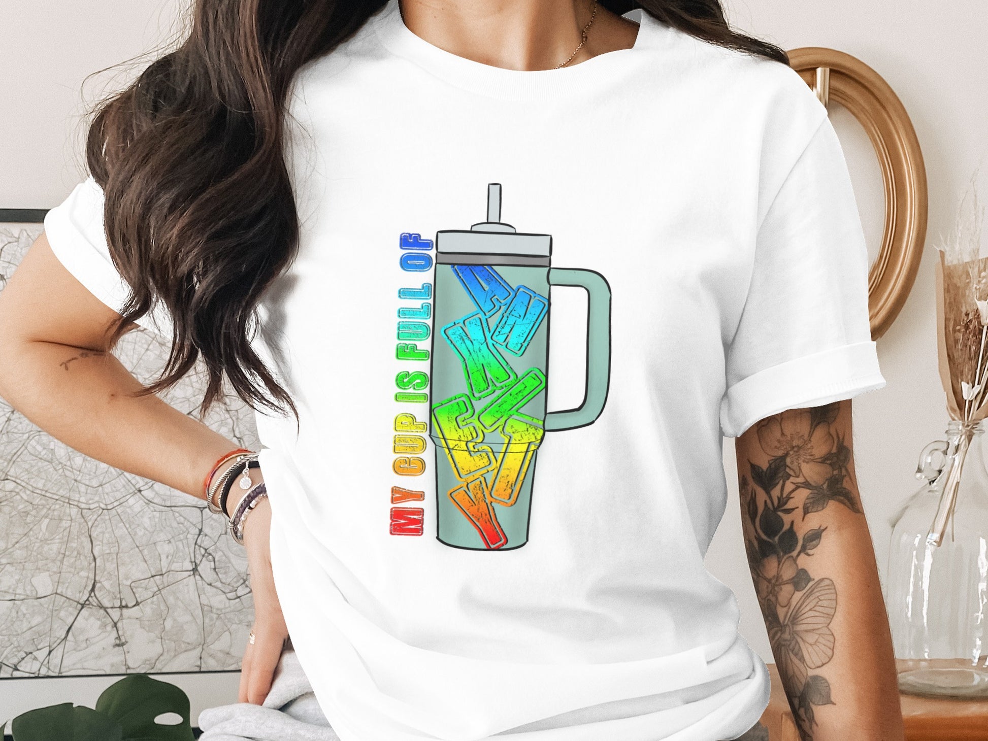 My Cup Is Full Of Ice Design Graphic T-Shirt