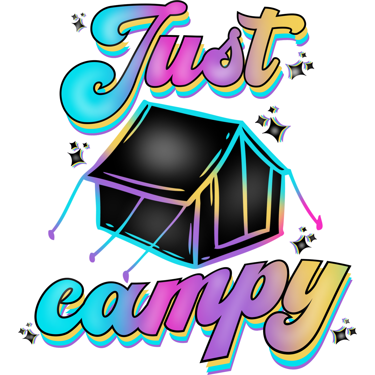 Just Campy Tent Design with Colorful Details