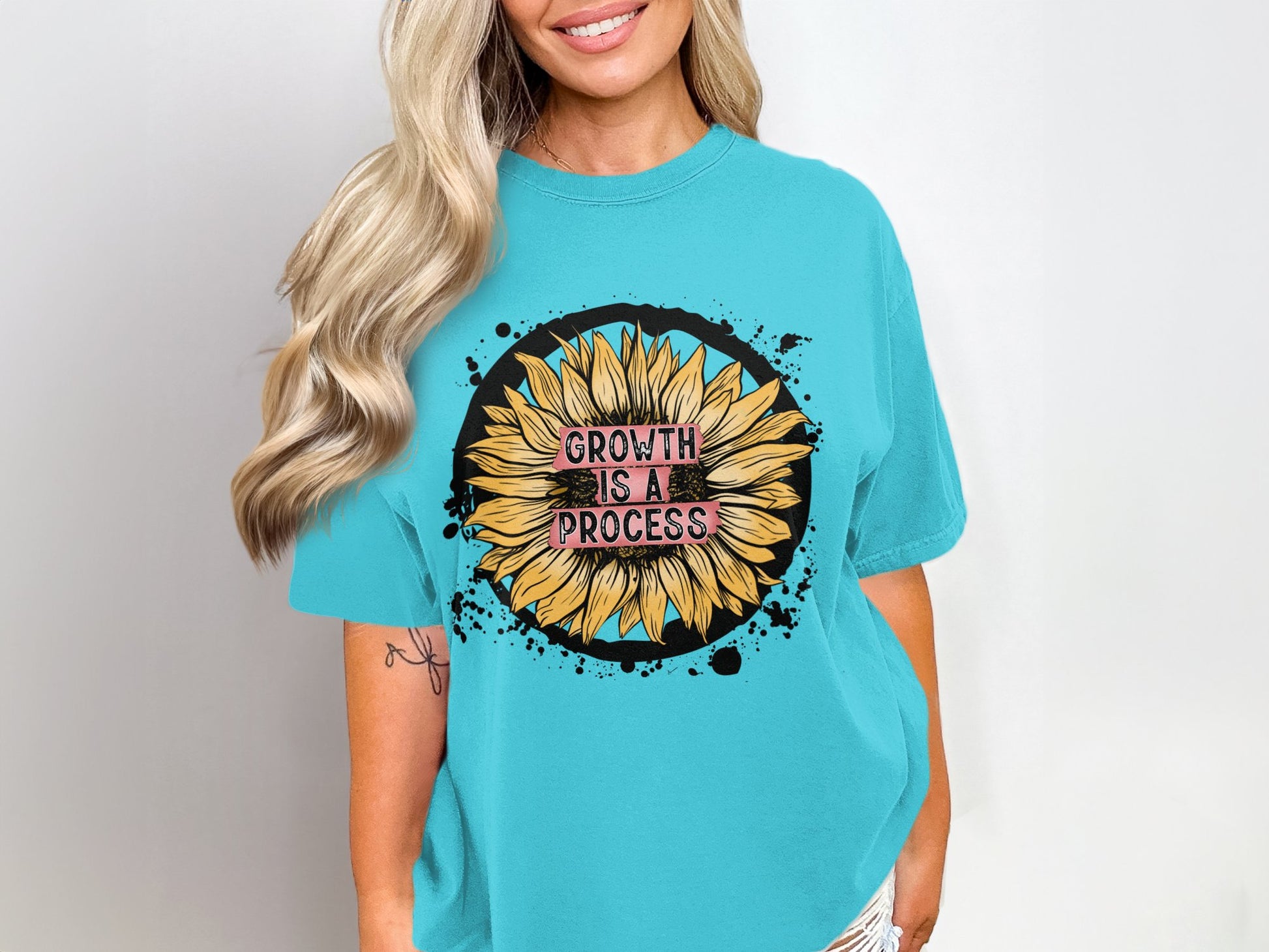 Growth is a Process Sunflower Graphic T-Shirt