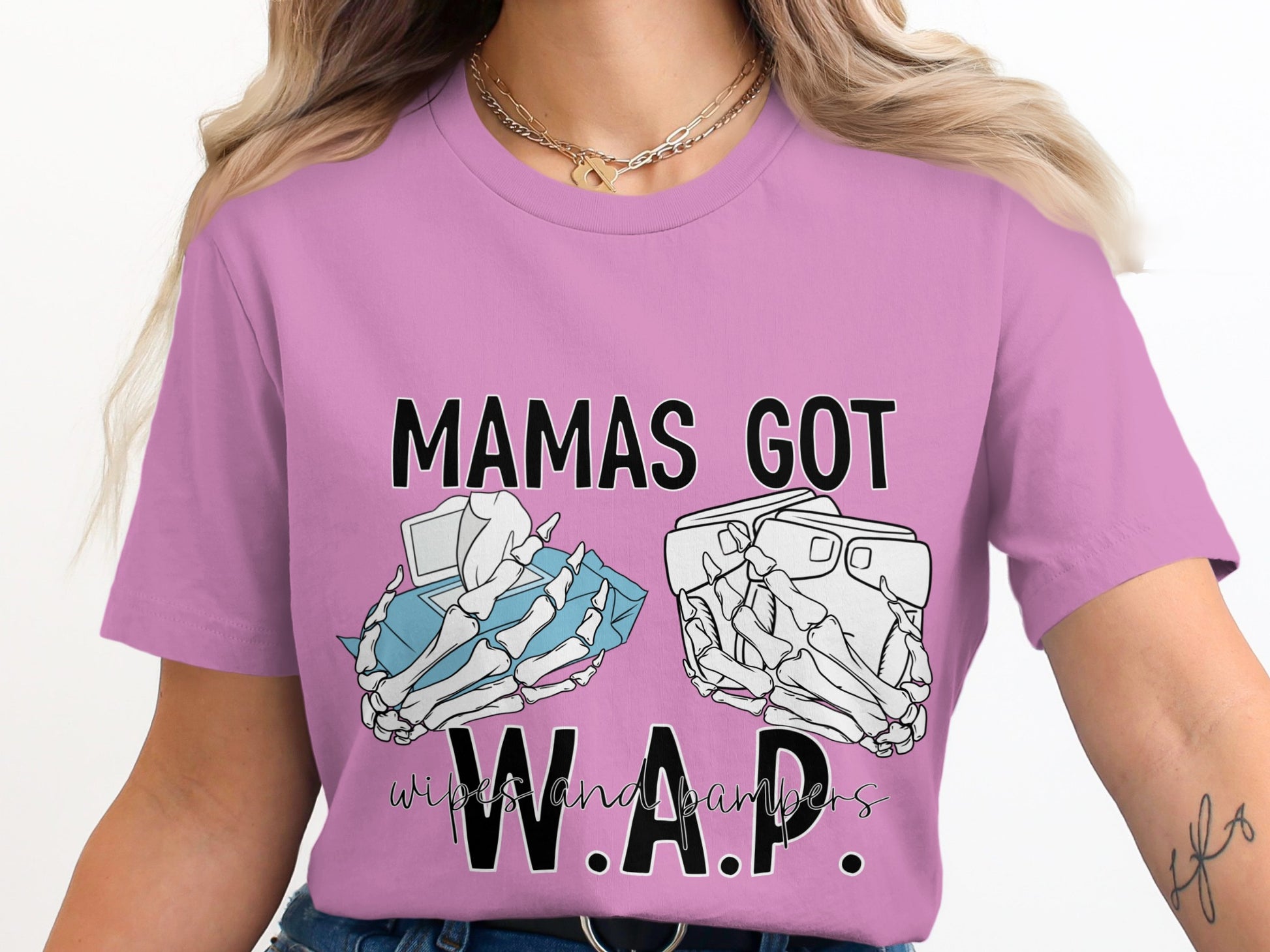Mamas Got W.A.P. Graphic Tee Shirt Fun Casual Top
