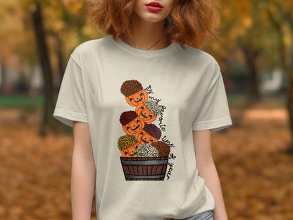 Fall Pumpkin and Flowers Graphic Tee Product