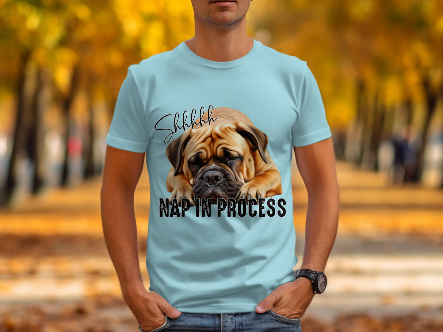 Shhhhh Nap In Process Funny Dog Graphic Tee