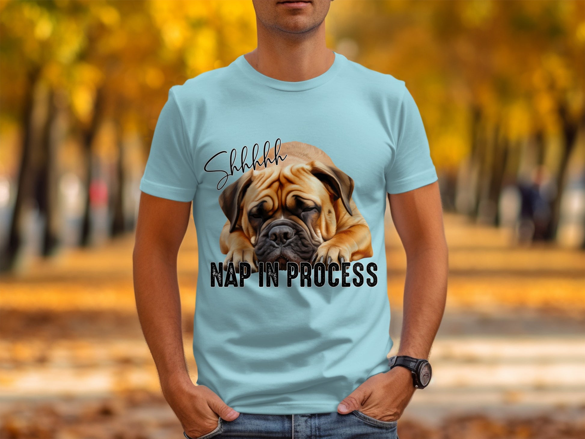 Shhhhh Nap In Process Funny Dog Graphic Tee